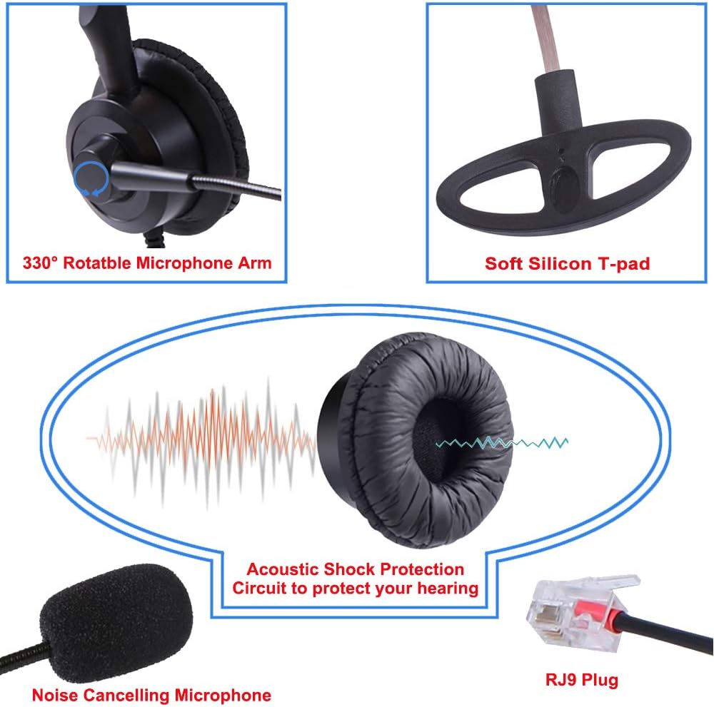 Bemma Cuffie Telefono Fisso RJ11 Mono con Microfono a Cancellazione del  Rumore, Auricolare Call Center Ufficio per Yealink T46G Snom 710 715 Cisco  7911 7912 Avaya 1616 9608 Grandstream GXP1405 B200Y1 : Amazon.it:  Elettronica
