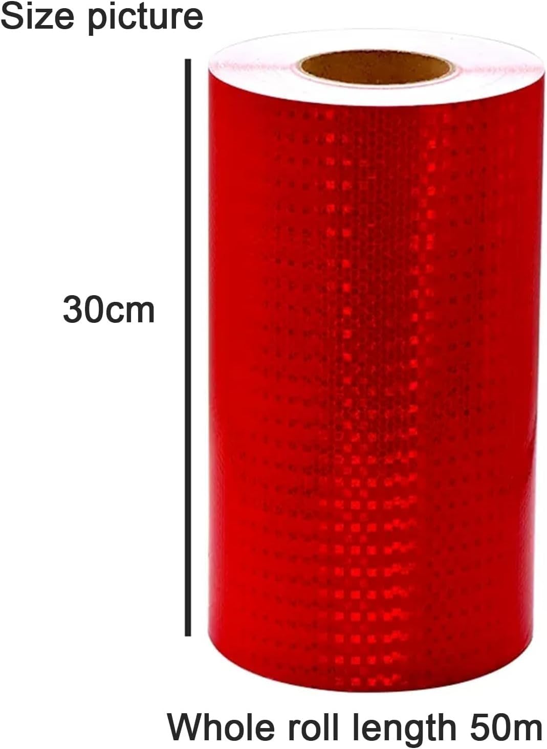 Taśma odblaskowa 50 MX 30 Cm Taśma ostrzegawcza o wysokiej widoczności do odzieży rowerowej z przyczepą(Red)