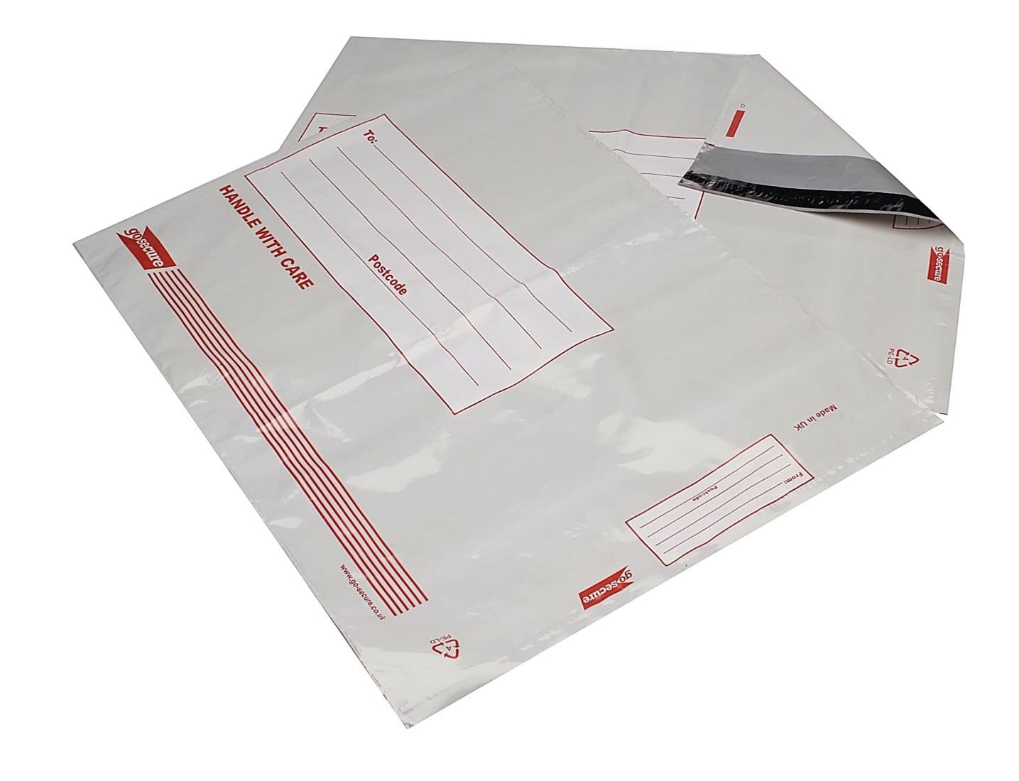Go Secure Extra Strong Polythene Envelopes 470x430mm (Pack of 25), white
