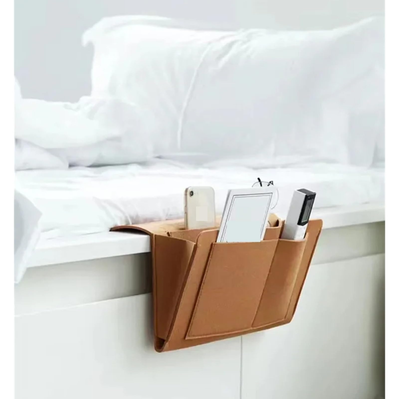 Iopklytf Brown Sofa Armrest Organizer Wood Sofa Armrest Cup Holder Foldable Tray