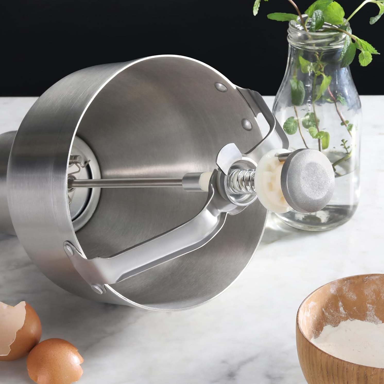 Donut Depositor，Batter Dispenser, 6-Level Thickness Adjustment, 2.4L Stainless Steel Container, for Donuts, Pancakes, Uniform Baking