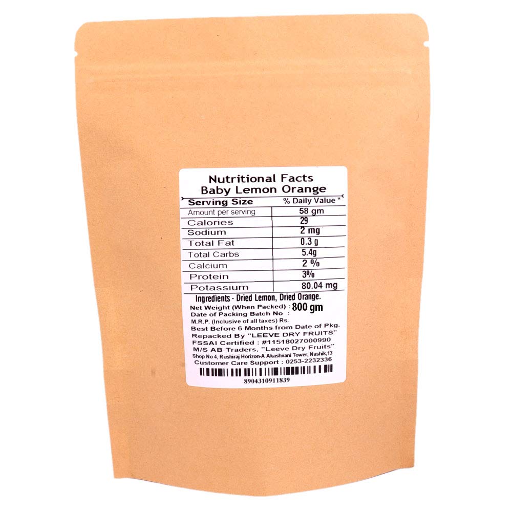 LEEVE DRY FRUITS Fresh Baby Lemon Orange Gluten Free & Sodium Free | Add in your Healthy Recipes , 800 g - Image 2 thumbnail
