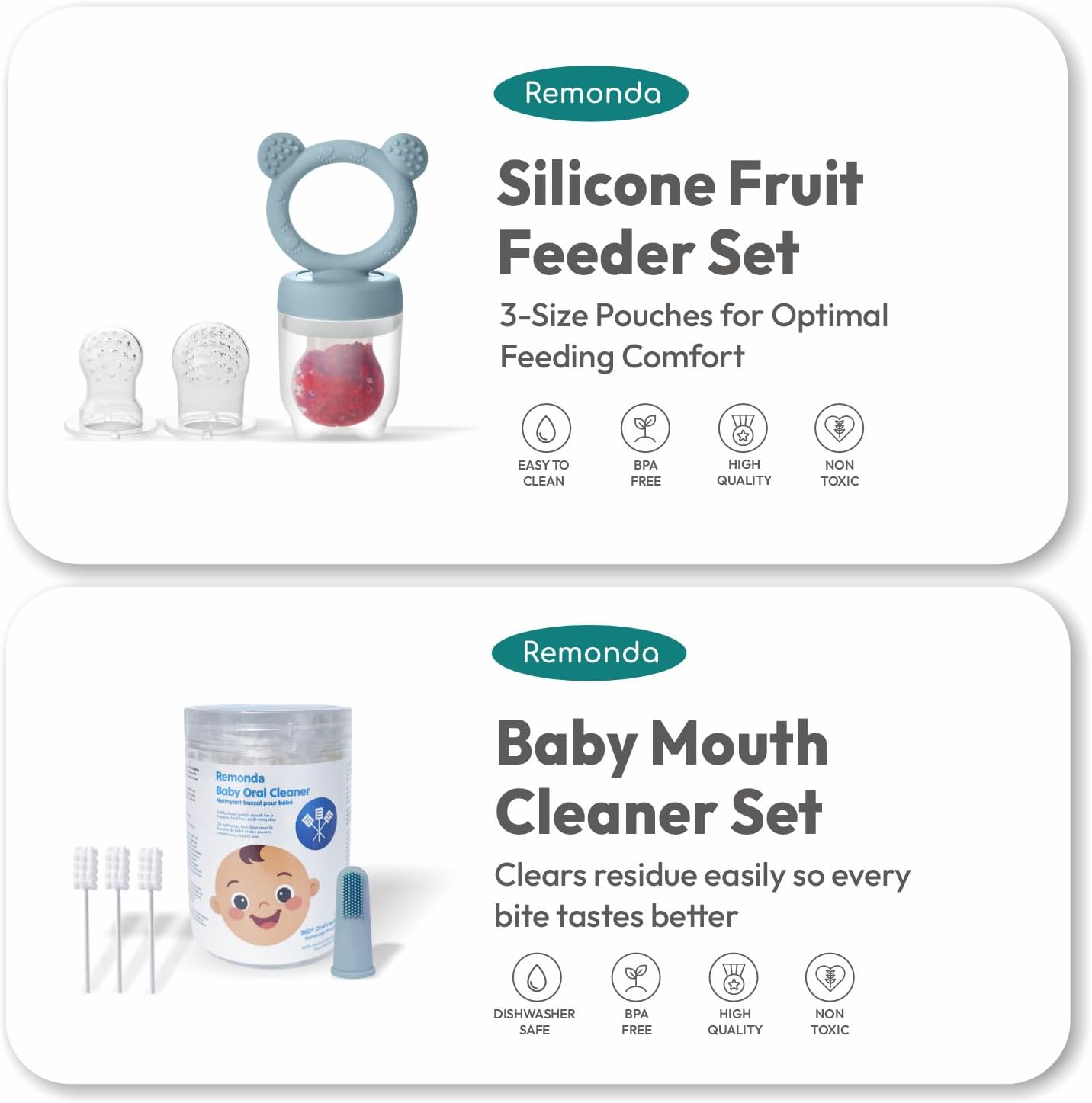Remonda 23-Piece BPA-Free Baby Silicone Feeding Set | Extra Large Suction Plates, Toddler Bowls, Self Feeding Spoons, and More | Dishwasher Safe| Infant Led Weaning Supplies (Blue)