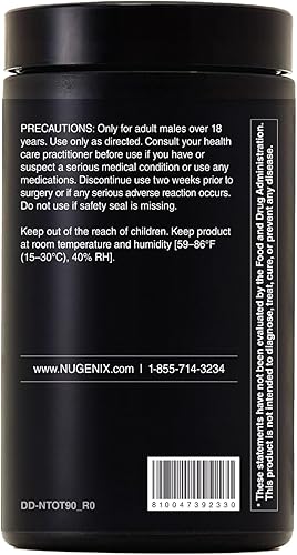 Miniatura 2 de Nugenix Total-T2 - Potenciador de testosterona y refuerzo de óxido nítrico para hombres, Tesnor, S7, ElevATP, Tongkat, citrulina, óxido nítrico y