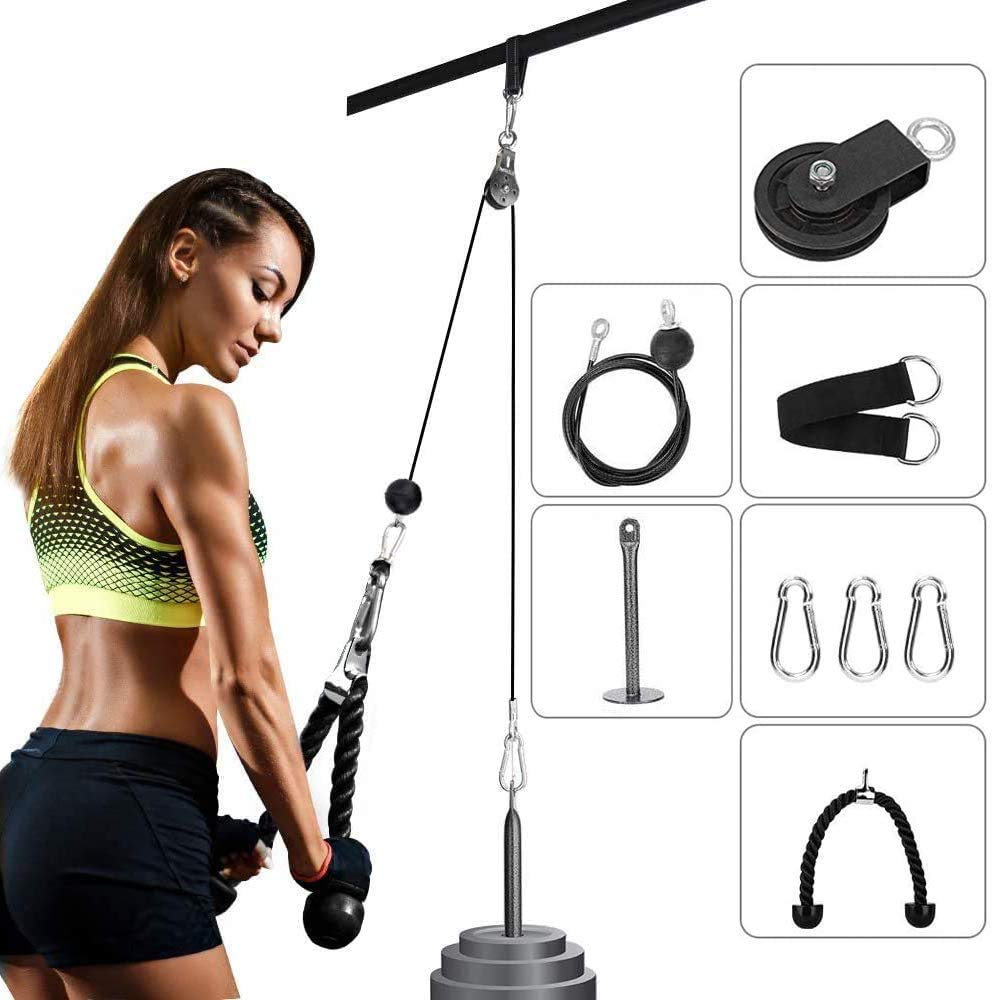 Pulley Bodybuilding, Forearm Trainer with Rope Triceps, Loading Pin for Forearm Exercise Shoulders Deltoids