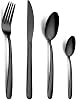 Hunnycook 16-Piece Black Cutlery Sets- Stainless Steel Cutlery Sets for 4 People, Mirror Polished Black Forks Knives and Spoons Set, Tableware Set for Home Kitchen, Parties & Gifts Dishwasher Safe