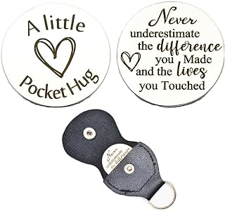 Pocket Hug Token Keychain Long Distance Relationship Hug Tokens Keepsake Stainless Steel Double Sided Pocket Hugs Token