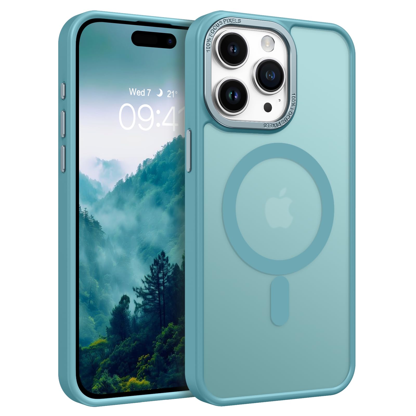 YINLAI für iPhone 15 Pro Max Hülle Kompatibel mit MagSafe,Handyhülle Magnetische Translucent Matte Stoßfest Kratzfest Rückseite Cover Case Schutzhülle für iPhone 15 Pro Max 6.7