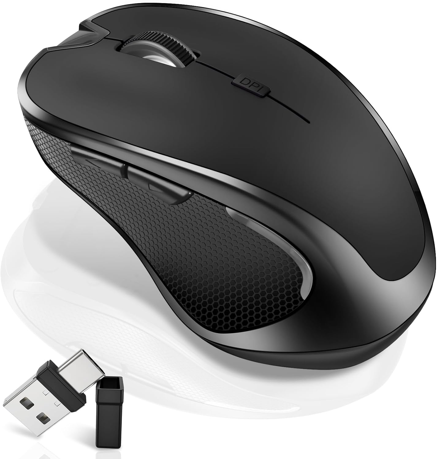 Mouse for MacBook Wireless Bluetooth Mouse Laptop MacBook Air Mac Pro Rechargeable Silent PC iPad Optical Mouse with Jiggler Dual Mode Switch Bluetooth 5.2/3.0