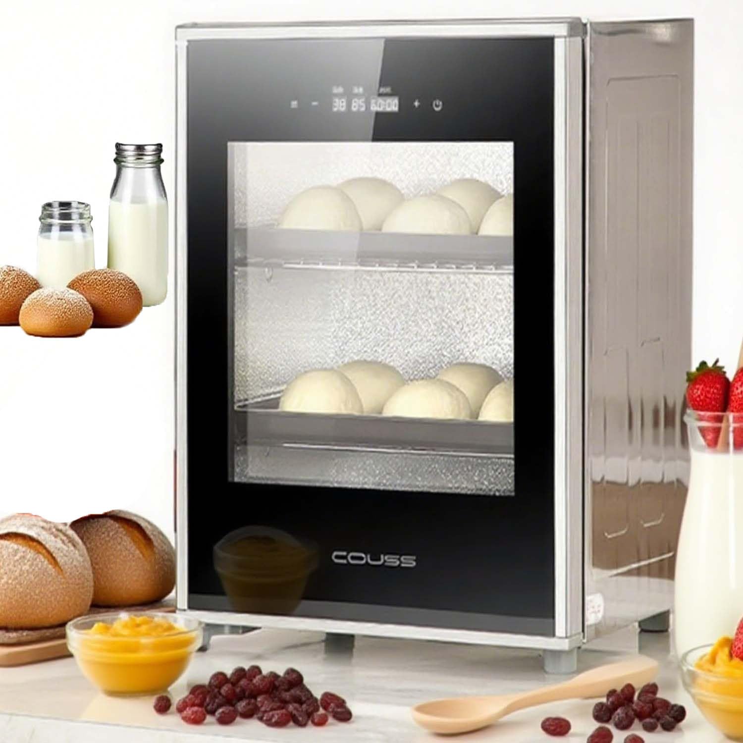 LjlXanthiper 40l Electric Bread Proofer Box with Precise Temp Control,Removable Electric Dough Proofer,Commercial-Grade Dough Proofing Box,Timing Function,For Baking,Fermentation,Yogurt Making