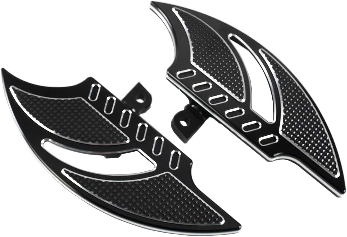 HDBUBALUS Motorcycle Floorboards Rear Passenger Foot Pegs Pedals + Brackets Mounting Kit Fit for Harley Touring Electra Road Glide Dyna Sportster