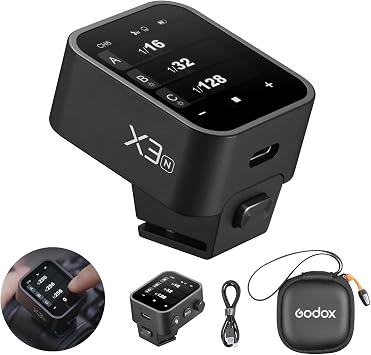 Godox X3-N TTL Wireless Flash Trigger for Nikon Camera, OLED Touchscreen Flash Transmitter,Built-in Lithium Battery Support Quick ChargeGodox Xpro-N/XProII-N Upgrade Version