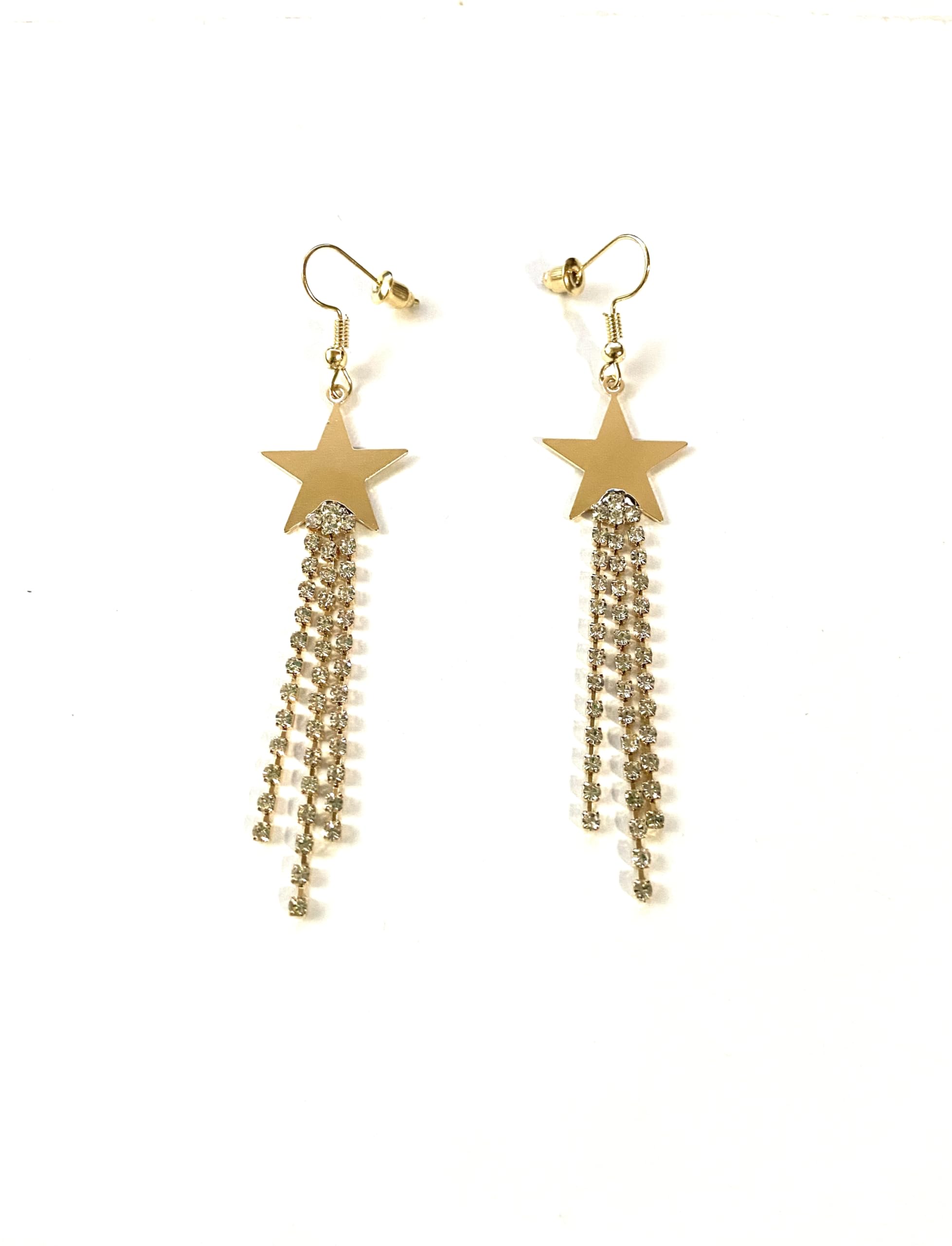 IAN.e925 Sterling Silver Star earings with Tassel， Temperament and Elegance combined，Stylish and Elvish Jewelry for Women Girls