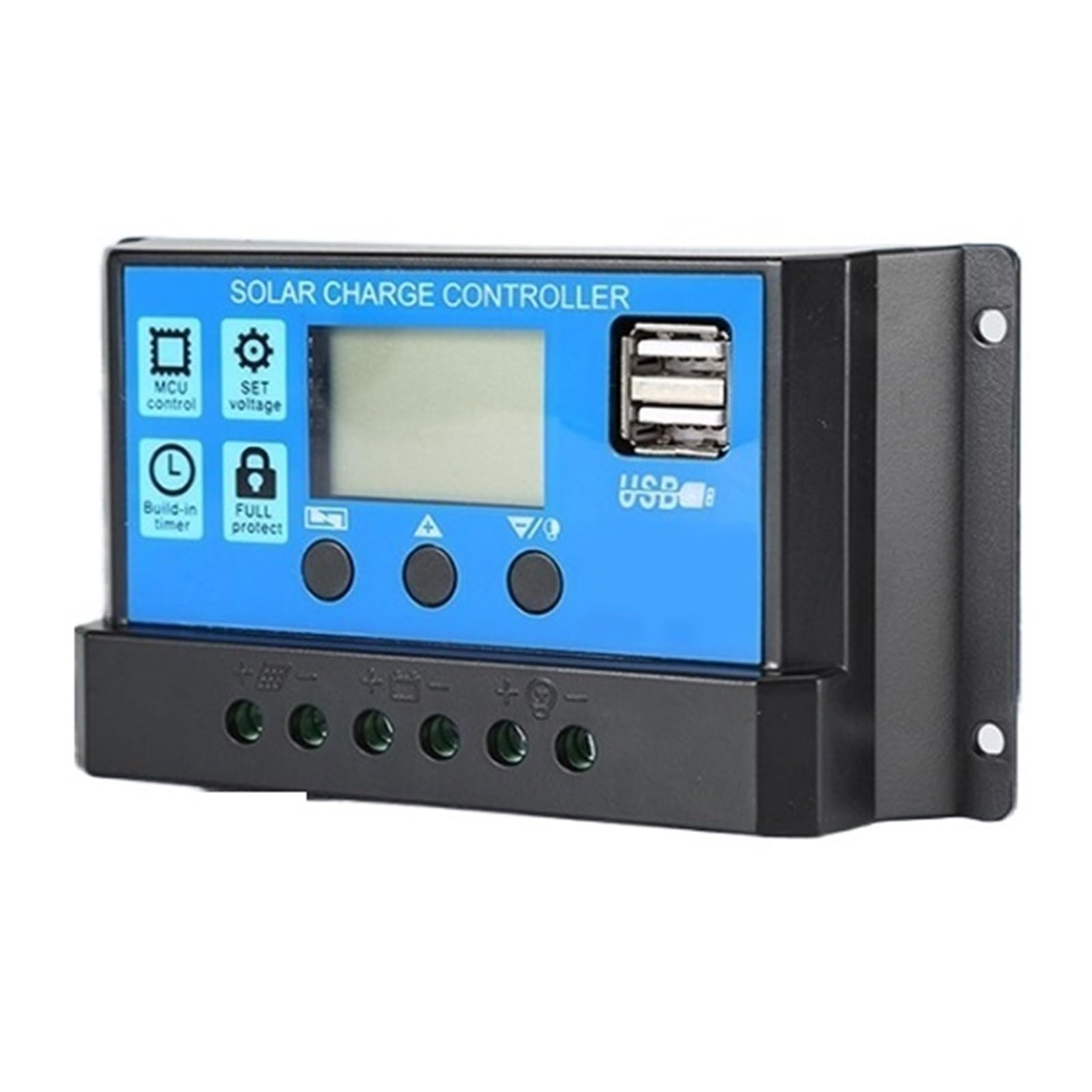 Regolatore Di Carica Solare PWM 60A 50A 40A 30A 20A 10A MPPT Automatico Batteria 12V/24V Con Doppio Schermo USB 5V E LCD(60A)