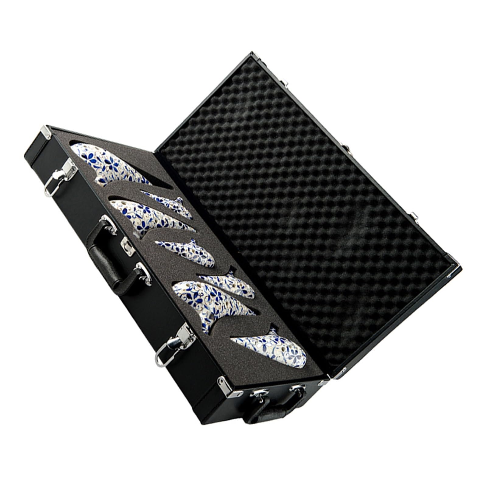 Ocarina A 12 Fori AC Tune E Altri Altri Toni Strumenti Musicali Professionali In Porcellana Blu E Bianca Strumento Ocarina Professionale(Seven piece set)