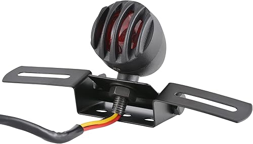 KATUR 1 lámpara de freno para motocicleta de 12 V 10 W, licencia de freno compatible con Chopper Bobber Cafe Racer, carcasa de acero bala Motos