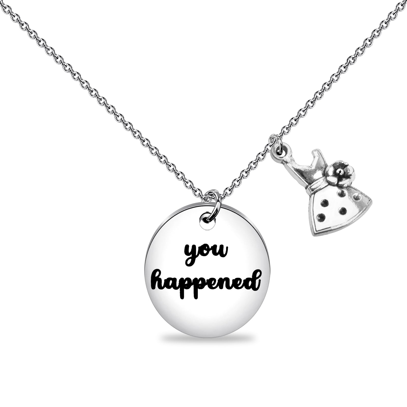 BEKECH Prom Musical Theatre Necklace Musical Gift You Happened Pendant Necklace Musical Theater Prom Fans Gift