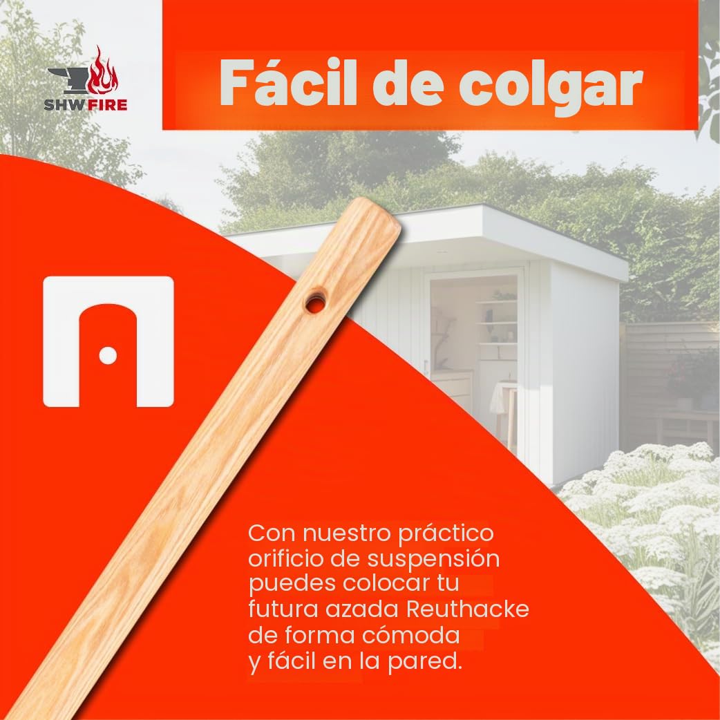 SHW-FIRE Karst 59056 - Azada de jardín (3 dientes, punta con mango de madera de fresno, 135 cm)