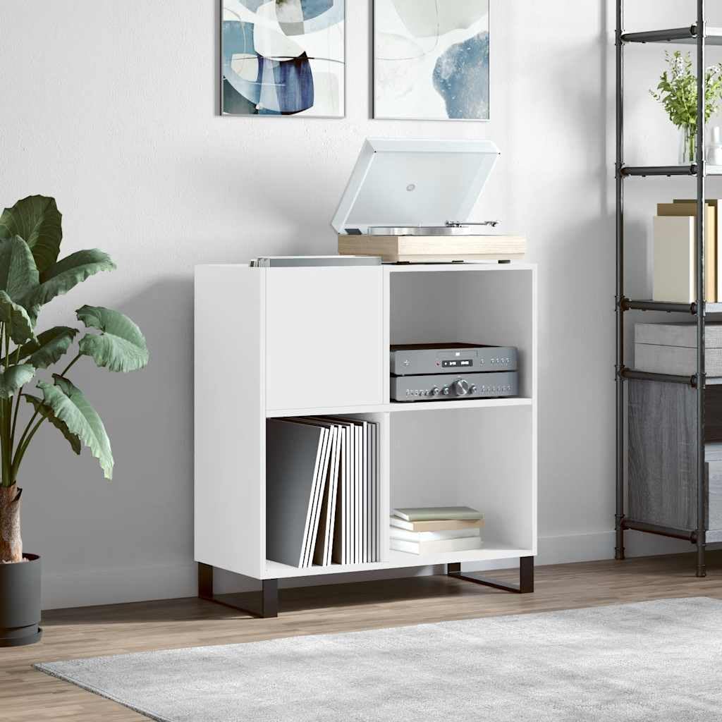vidaXL Mobile Porta Dischi Bianco 84,5x38x89 cm in Legno Multistrato