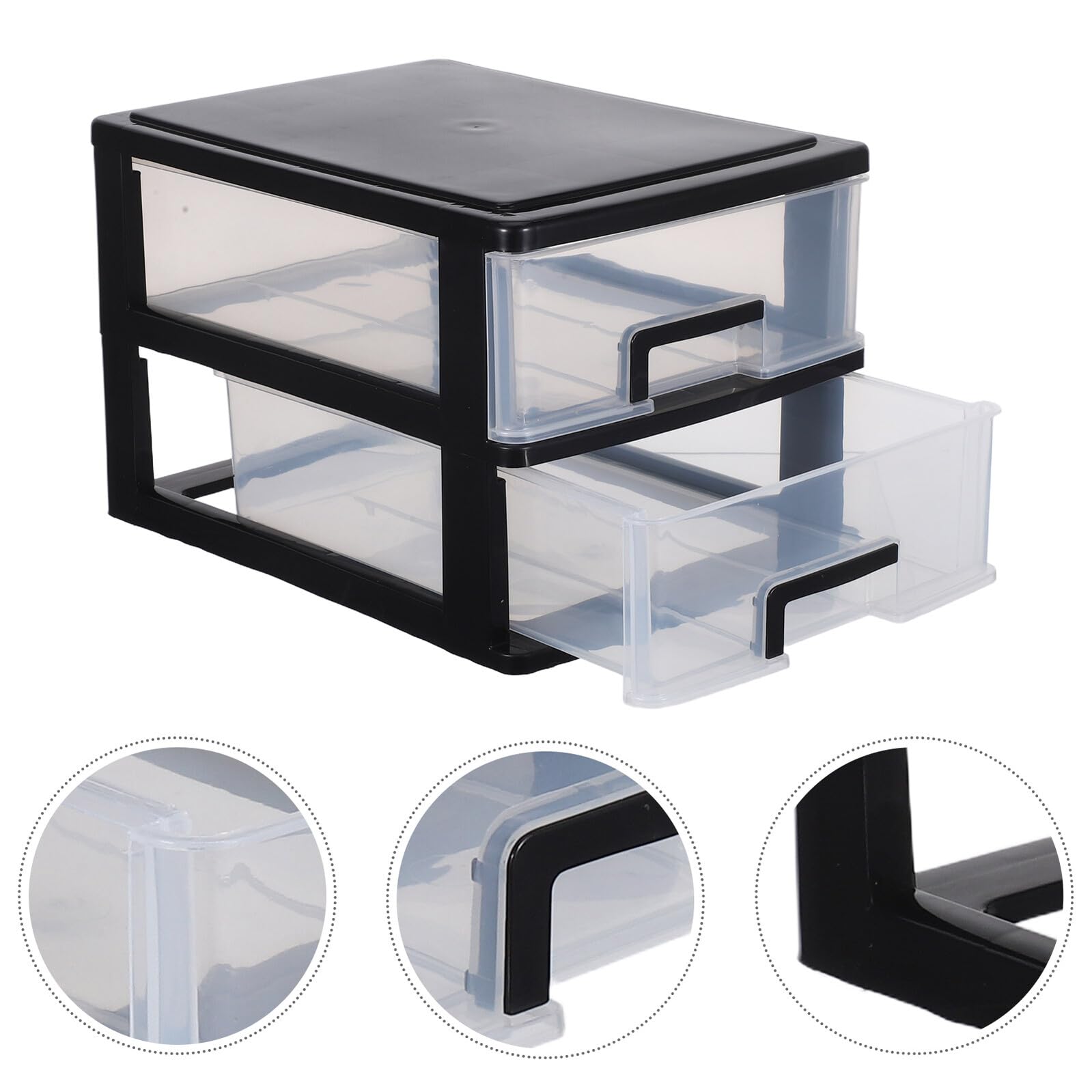 Levemolo organizator artykułów rzemieślniczych schowek w szufladzie w klasie organizator kosmetyków szuflada wielowarstwowa szuflady do makijażu do toaletki szuflady PP Black