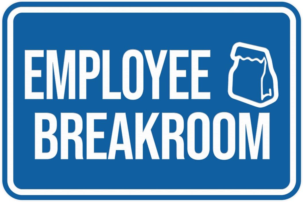 Classic Framed Employee Breakroom Sign (Blue) - Medium