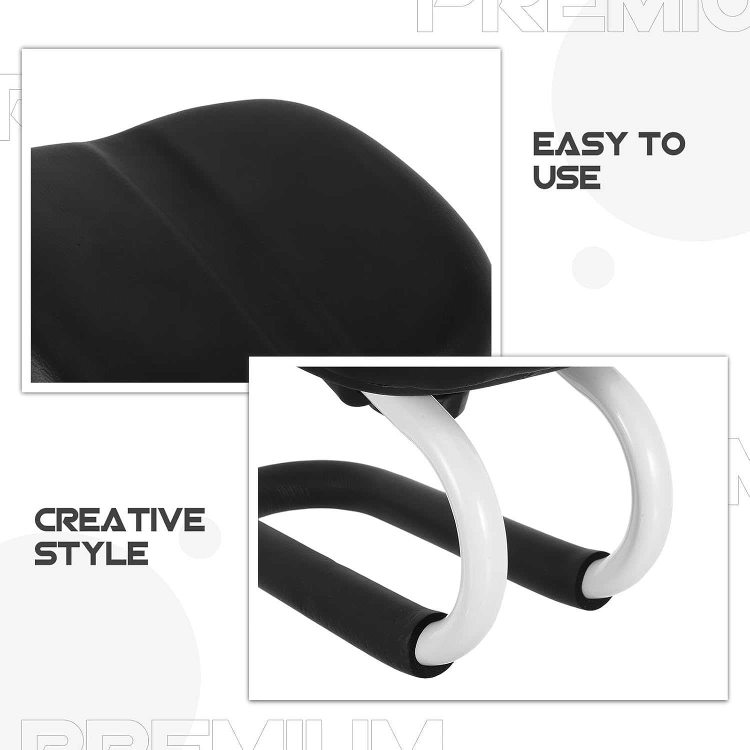 Cabilock Adjustable Bench with Non-Slip Padded Seat, Portable Seiza Floor Stool for Prayer, Black Cushion Bench for Home and Travel