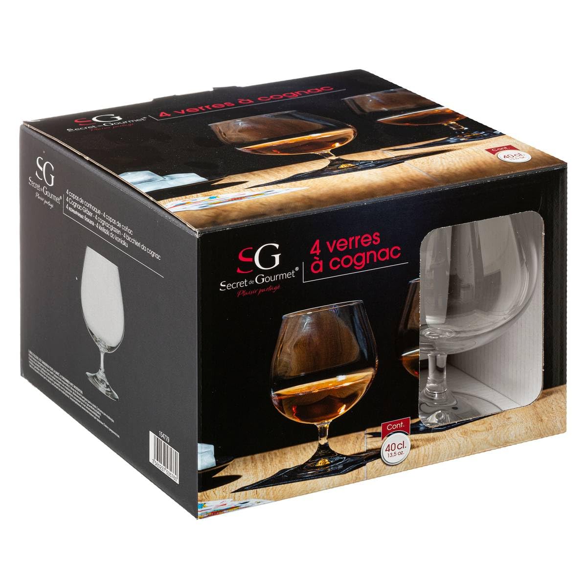 Secret de Gourmet - Set di 4 bicchieri da cognac in cristallo da 40cl