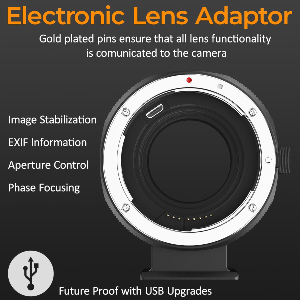 K&F Bague d'adaptation Auto Focus EF/EF kompatibel mit S to Fx