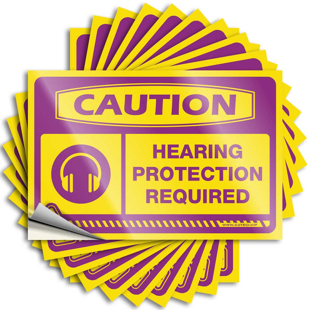 Signs & Caution Hearing Protection Required Teacher Appreciation Bulk Stick-on for Bedroom Door Decor - Car Window Decals Women(8X12CM-10Pcs)