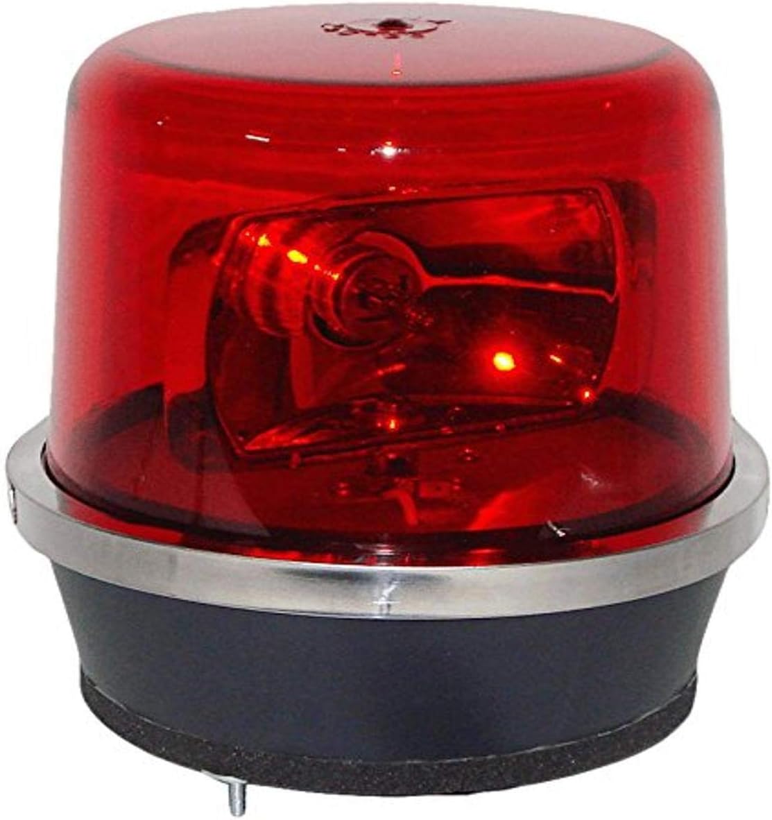 North American Signal 112HR-ACR Halogen Rotating Beacon, Permanent Mount, Red