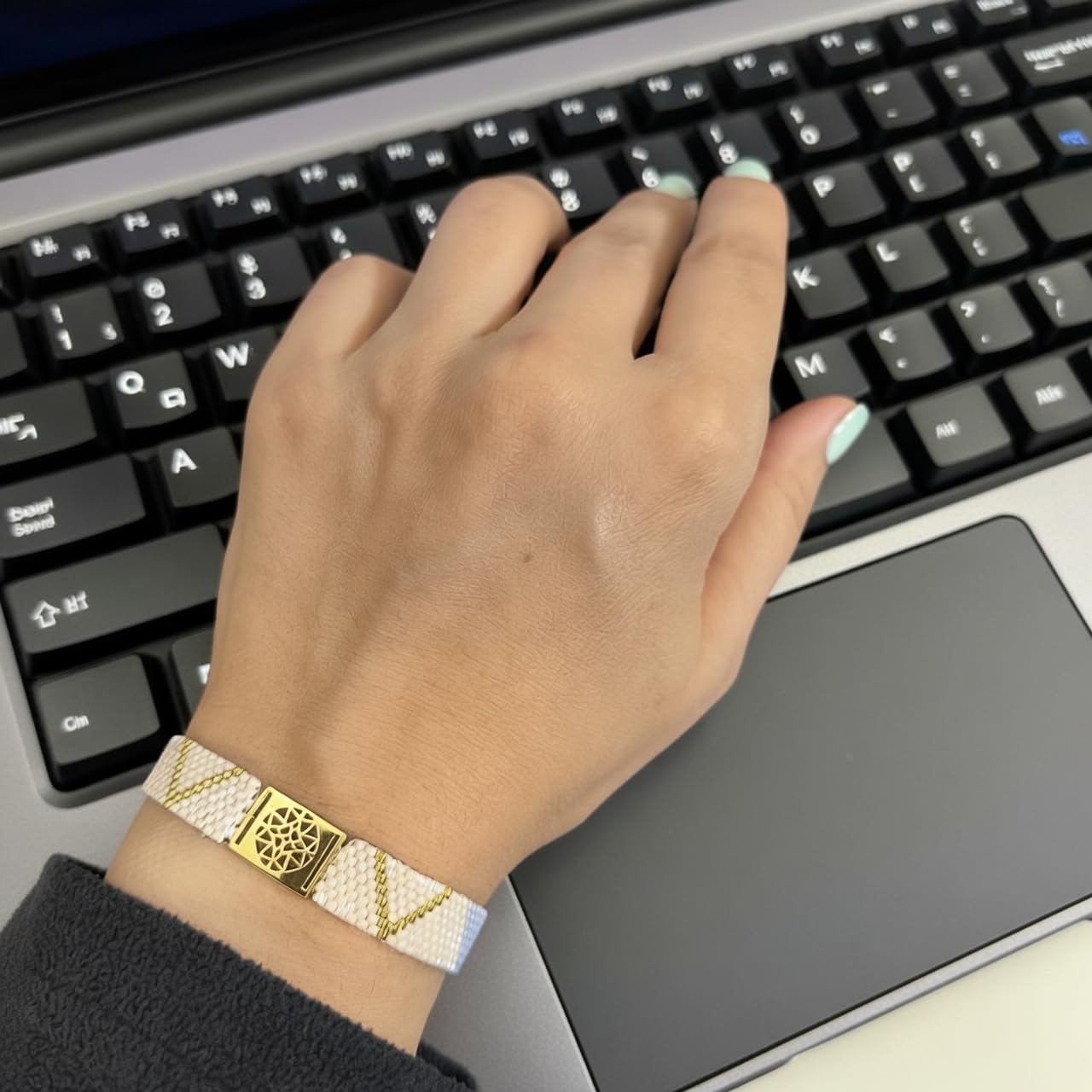 Pulsera Mujer Miyuki Cuentas Oro Amarillo 18K 0,6 g
