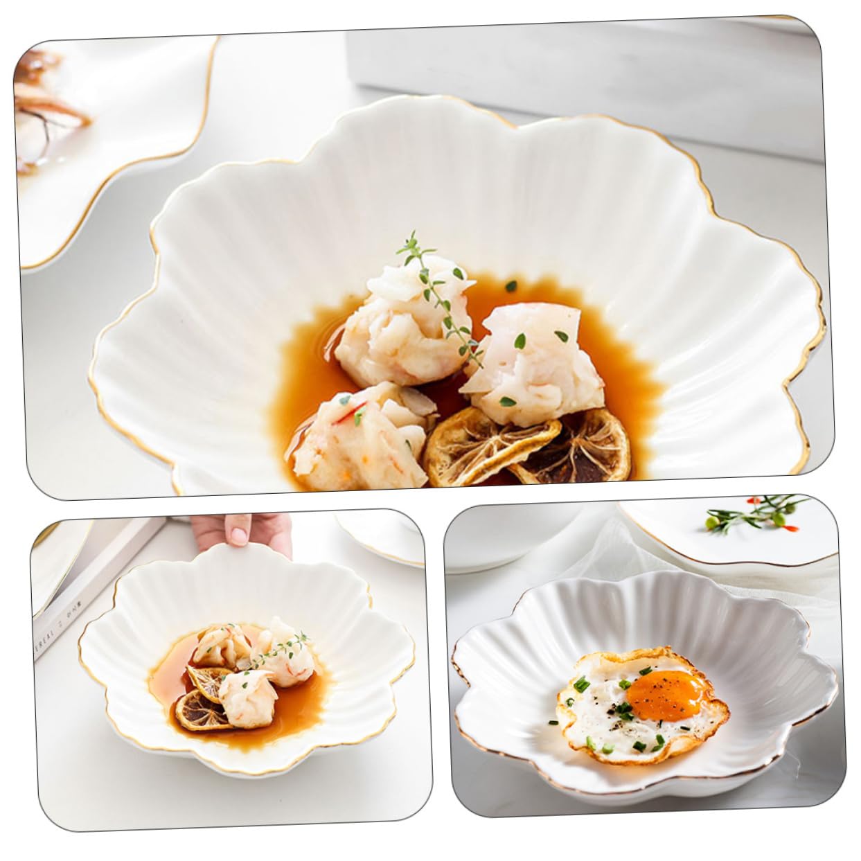 Cabilock Home Dish Ceramic Food Serving Dish Easy to Clean Reusable Perfect for Parties Weddings