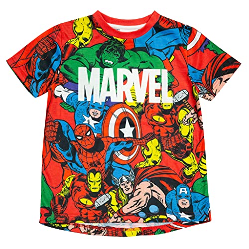 Image of Marvel Comics Core Avengers Sublimated Boys T-Shirt Red 10-11 Years | Boys Birthday Gift Idea, Toddler to Teens, Avengers Kids Top