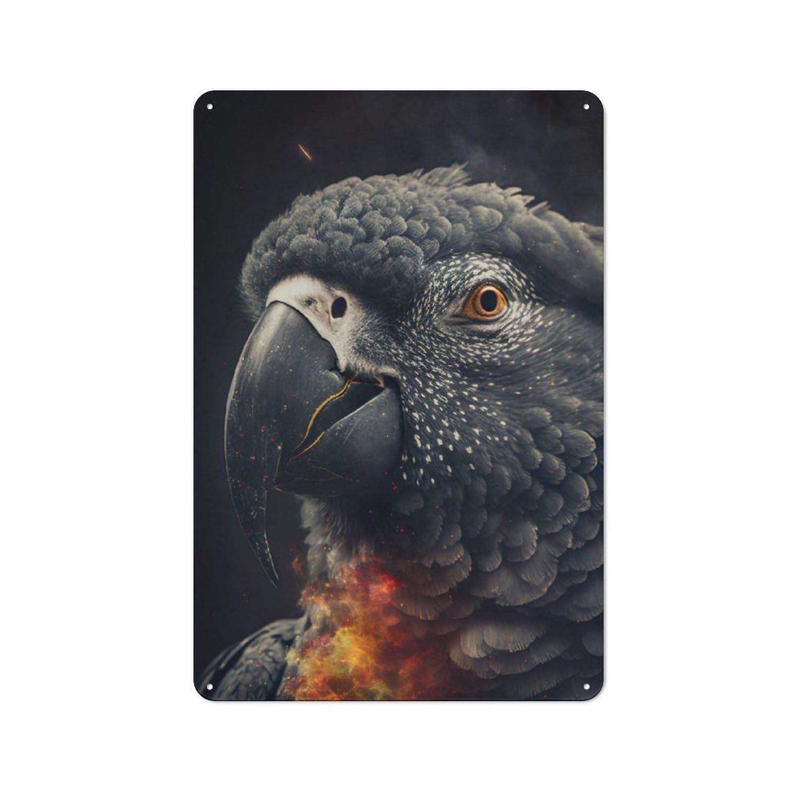 Junmoney The African Grey Vintage Metal Plaque 30X20cm Featuring For Garage Wall, For People Furnishing A Garage