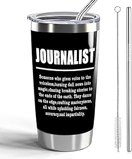 Journalist Gift Reporter 20oz Stainless Steel Double Wall Vacuum Insulated Tumbler with Lid and Straw (Journalist-Definition)
