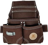 Vista 6 de 20-123 Bolsa de herramientas de cuero resistente de 5 bolsillos, color negro