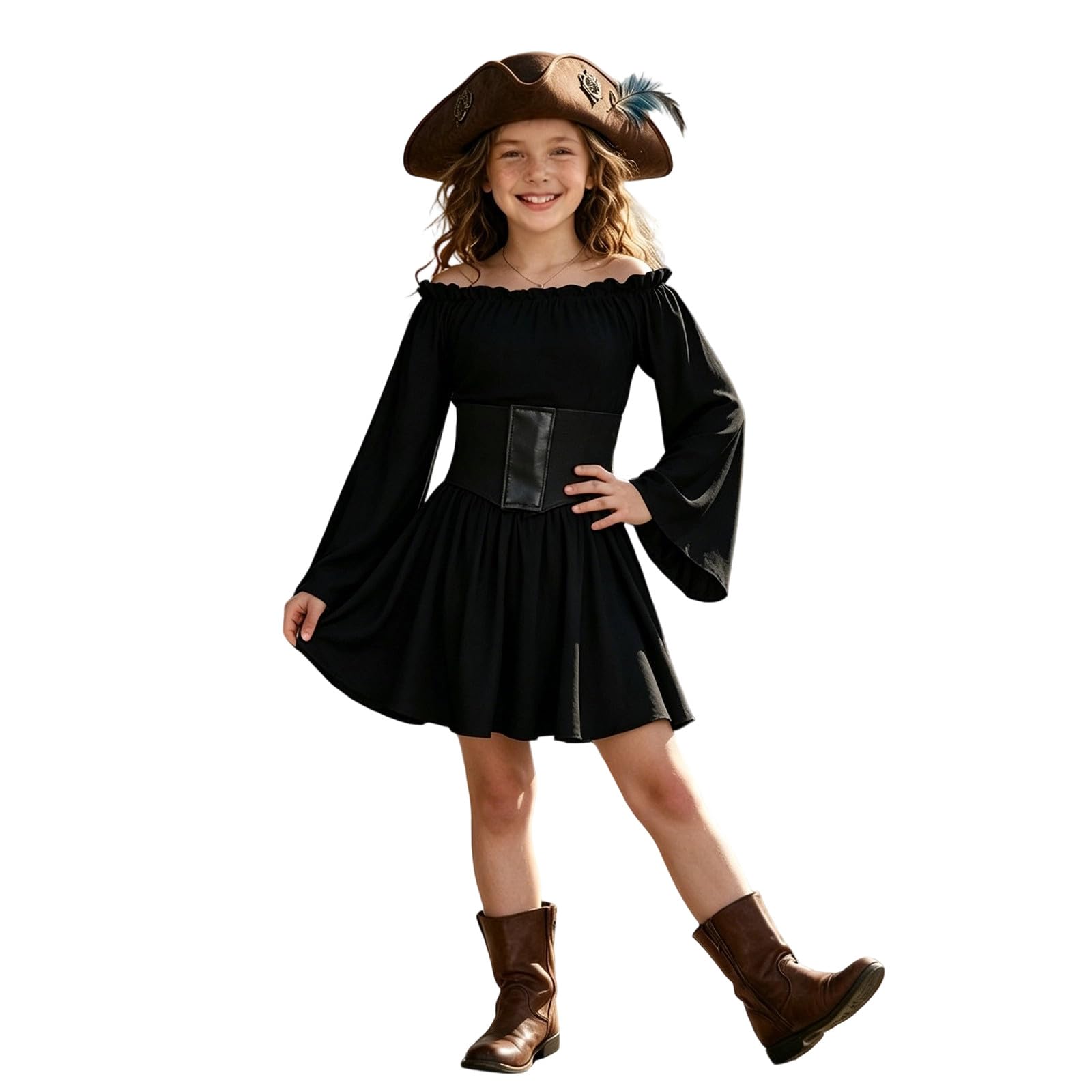 Girls Pirate Costume, Pirate Costume Kids with Pirat Dress and Corset Belt,Halloween Costumes Create Complete Pirat Princess Dress for Child, Perfect Birthdays, Carnivalsand Themed Parties — image 1