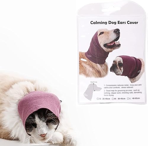 Miniatura 5 de Cubierta para orejas de perro para secar y aseo, capucha para mascotas para aliviar la ansiedad y calmar, protector de orejas de perro, redecilla y