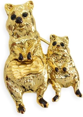 Amazon Luccica ルチカ クォッカワラビー ブローチ 動物 アニマル 親子 かわいい おしゃれ ワラビー ブローチ 通販