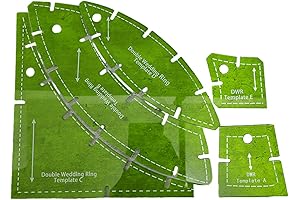 5PCS Quilters Paradise Slit-N-Sew Double Wedding Rings Templates