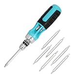 DURATECH Ratcheting Screwdriver&comma; 12-in-1 Multi-bit Screw Drivers&comma; Premium S2 Steel&comma; Innovated Bits Quick-Load Mechanism&comma; with Phillips&comma; Slotted&comma; Torx&comma; Square Bits Stored in Handle