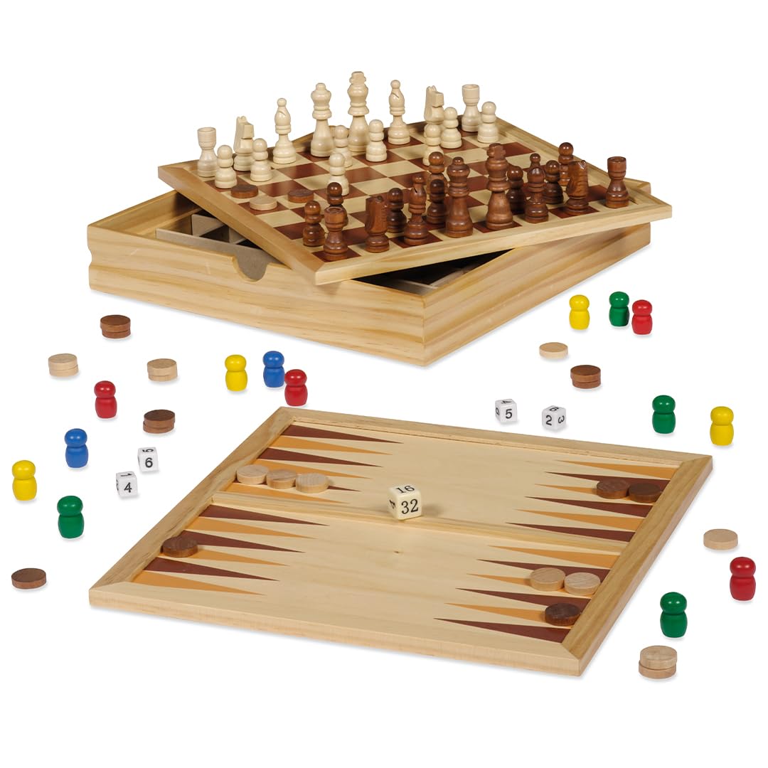 Dal Negro DAL Top Games 30 Dama/Scacchi Tria Gioco da Tavolo Giocattolo 872, Multicolore, 8001097535606