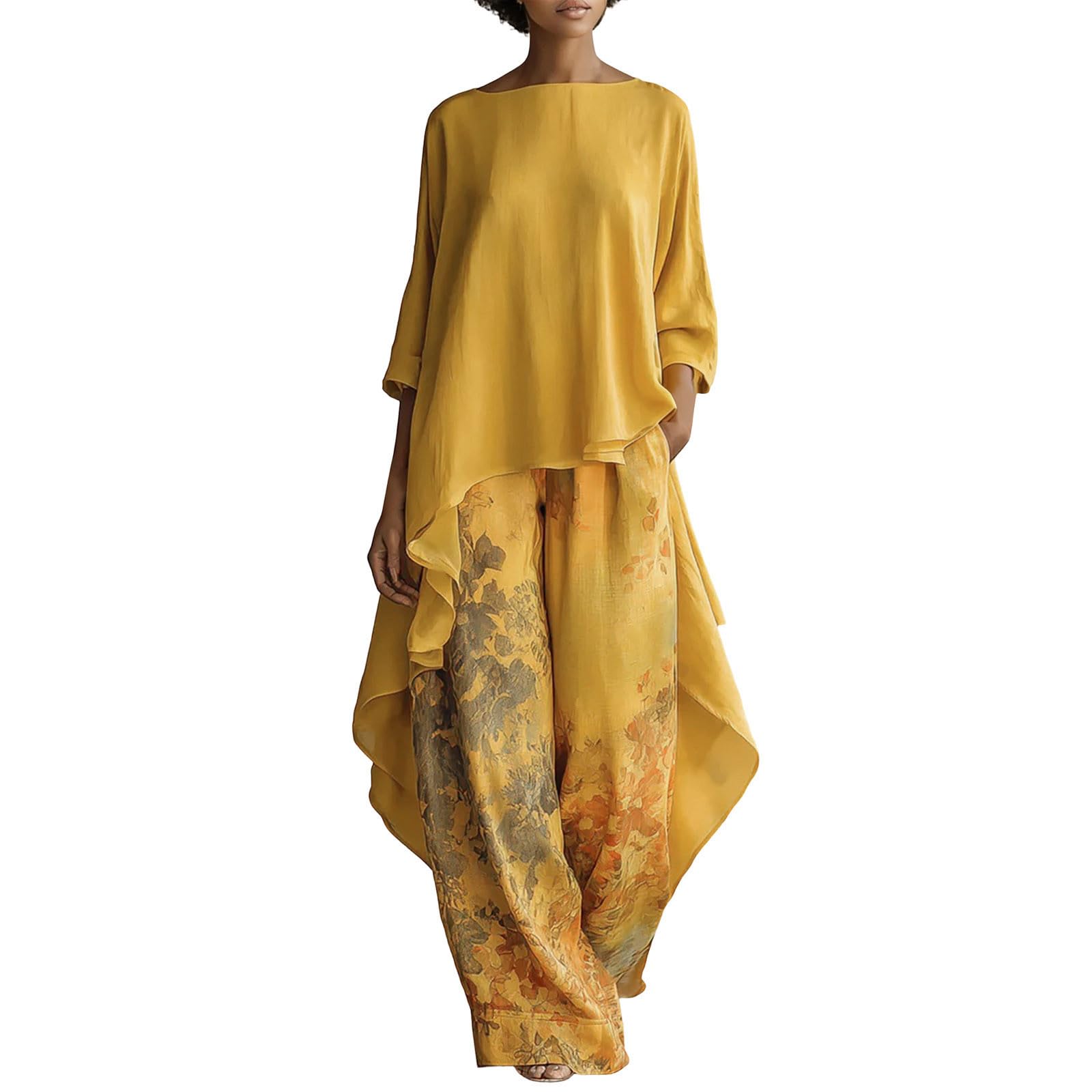 Pantaloni Arrival con Gamba Larga e vestibilità Comoda, abbinati a Una Maglia Corta Davanti e Lunga Dietro, Perfetti per Tutti i Giorni.