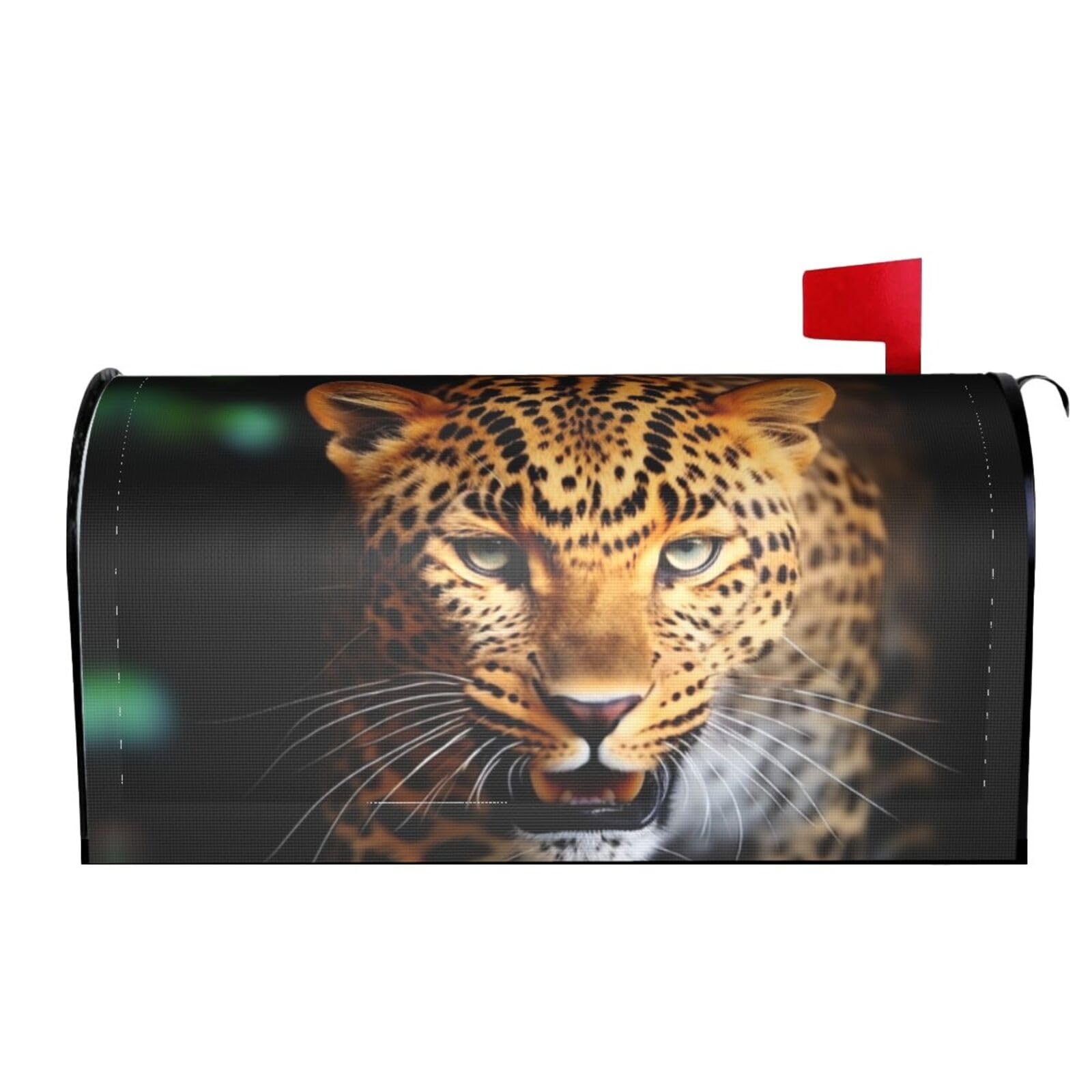 Spring Summer Mailbox Covers Magnetic Letter Post Box Cover Leopard Mailbox Wrap Decoration Mailbox Post Cover for Garden Yard Outside Welcome Decor 21x18 in