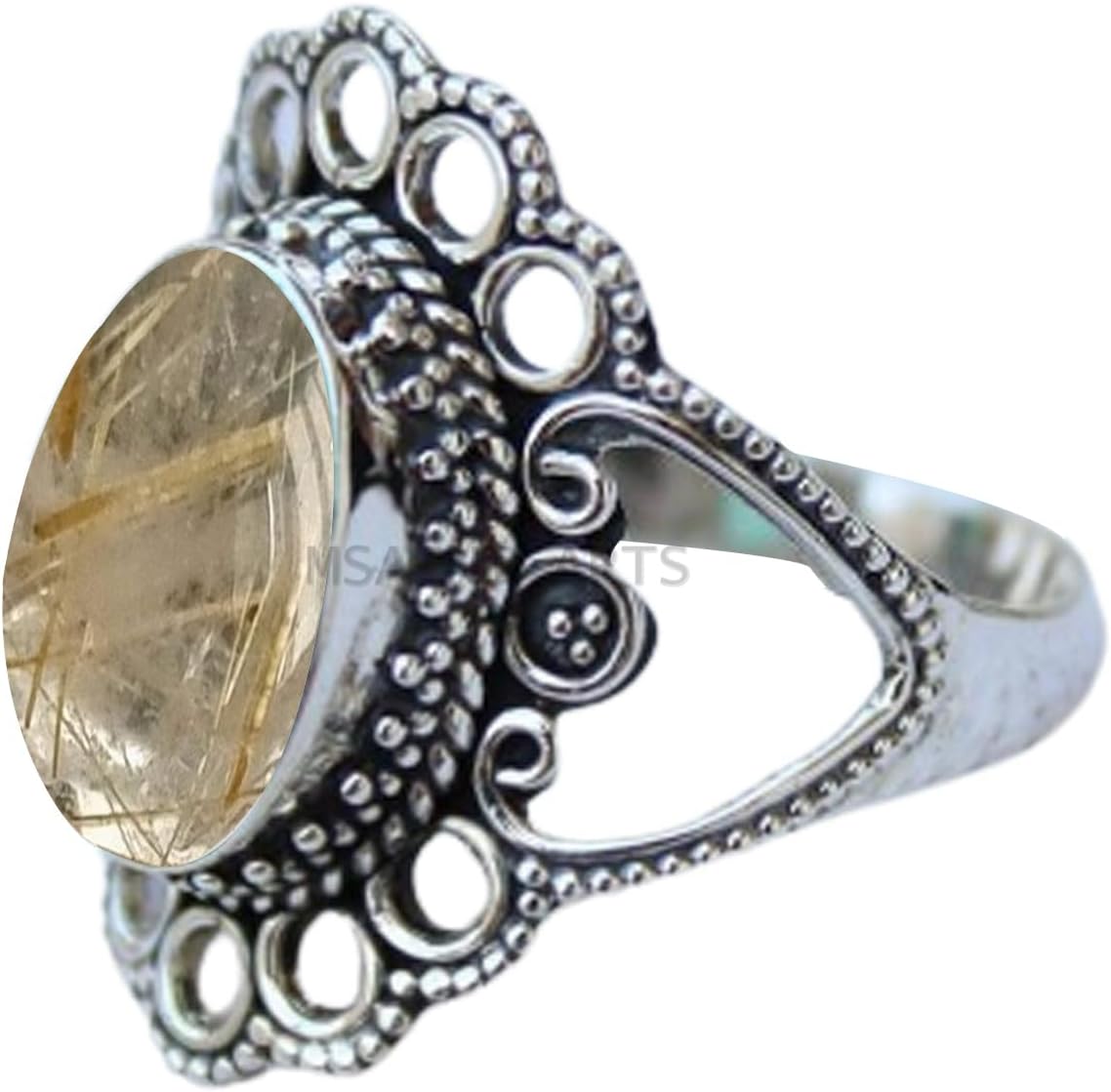 Solid 925 Sterling Silver Ring For Womens, Genuine Black Onyx Ring Gemstone Unique Handcrafted Ring