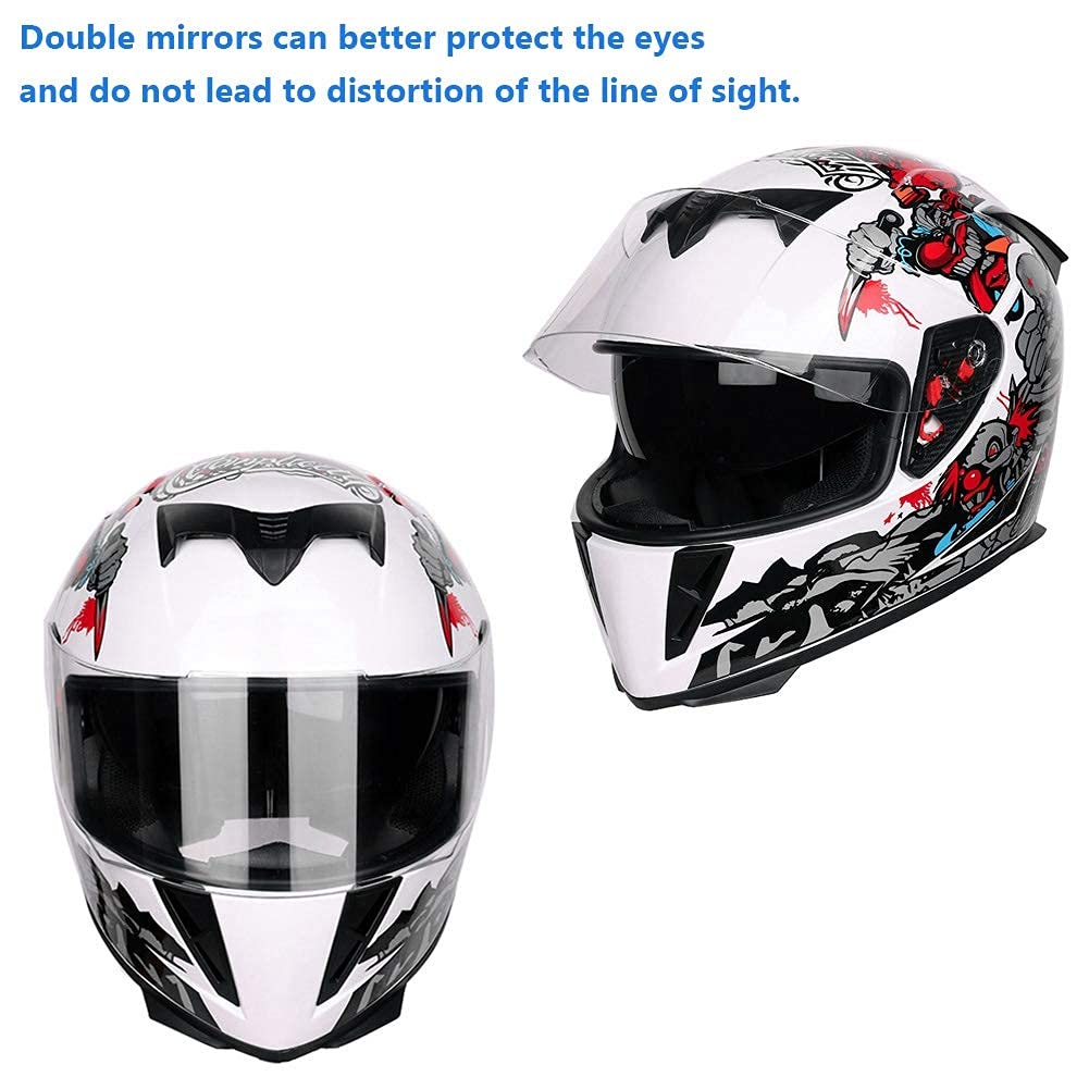 EBTOOLS Motorrad Vollvisierhelm - Clown Design Mit Doppelvisier