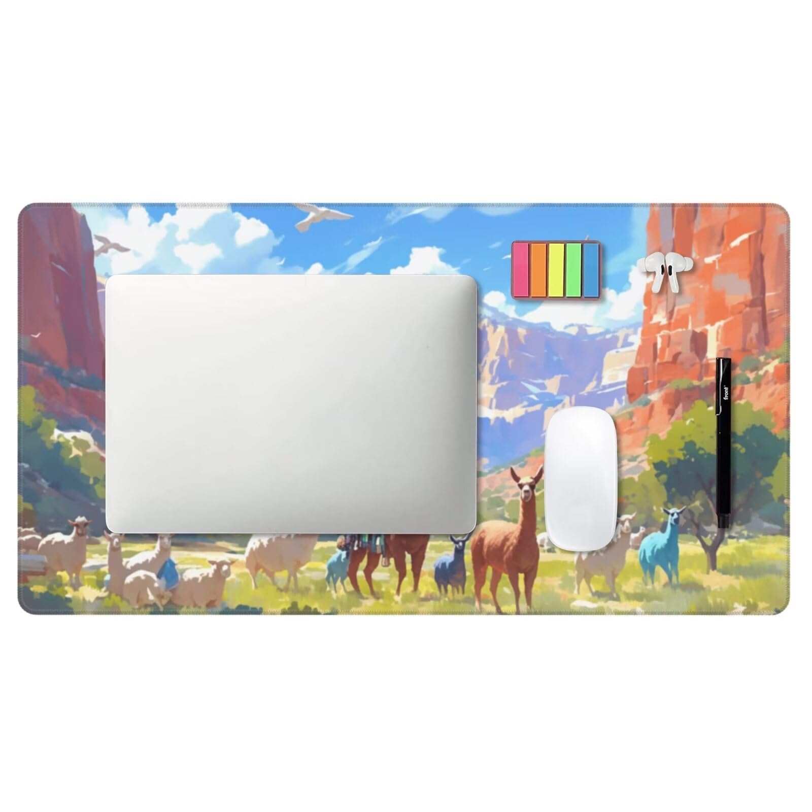 Alfombrilla de Ratón Gaming Grande XXL 1200x600x4mm con Bordes Cosidos, Tela de Micro Tejido, Base Goma Antideslizante y Mouse Pad, para Teclado Jugadores Escritorio, PC, Oficina Montaña Yangqun Y5769