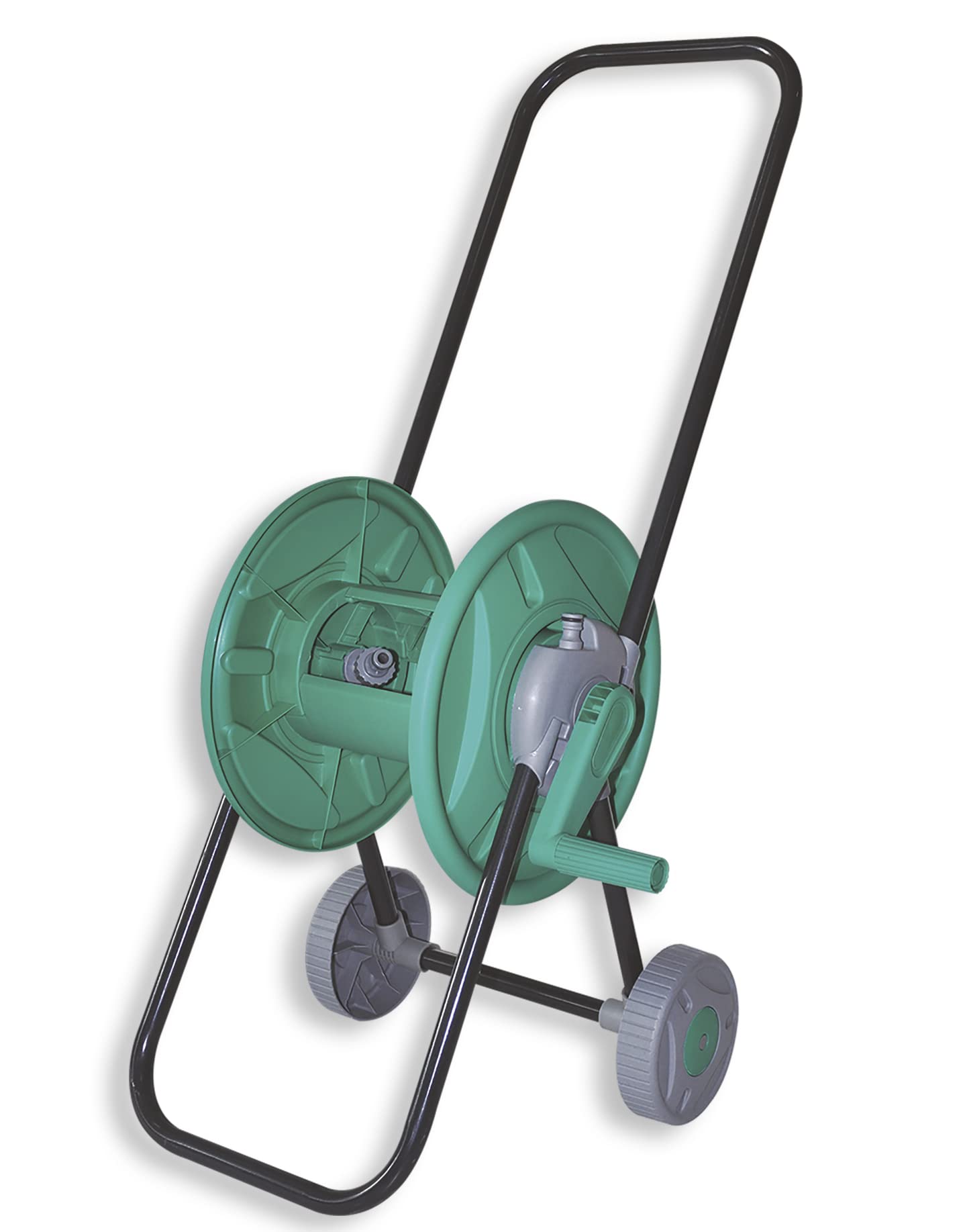 HERSIG - Carro Manguera Jardin con Ruedas - Carrete con Ruedas Sin Manguera Jardin (40x45x79,5cm) - Enrollador Portátil para Riego, Terraza, Patio, Balcón, Fácil de Usar y Transportar