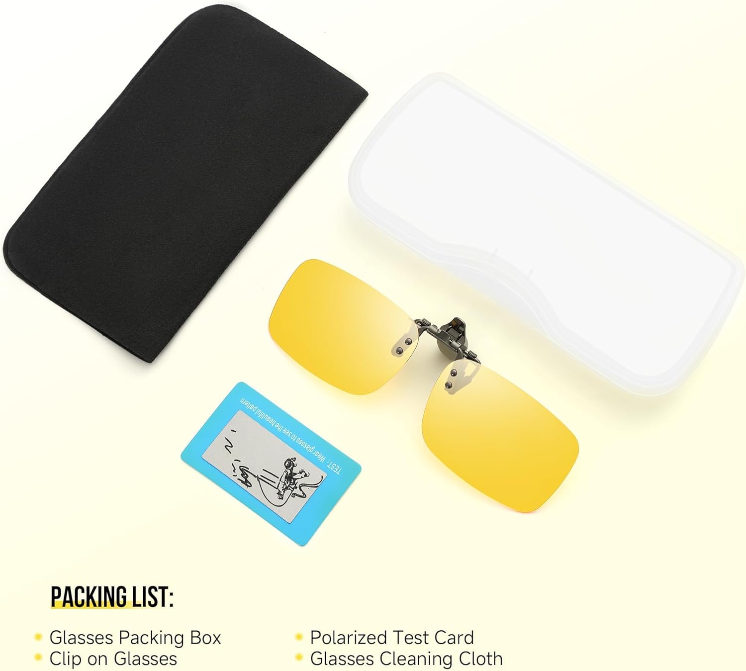 Night Driving Glasses Clip-on Flip Up Metal Clip Rimless Night Vision Glasses, Anti Glare HD Polarized Glasses - Image 9