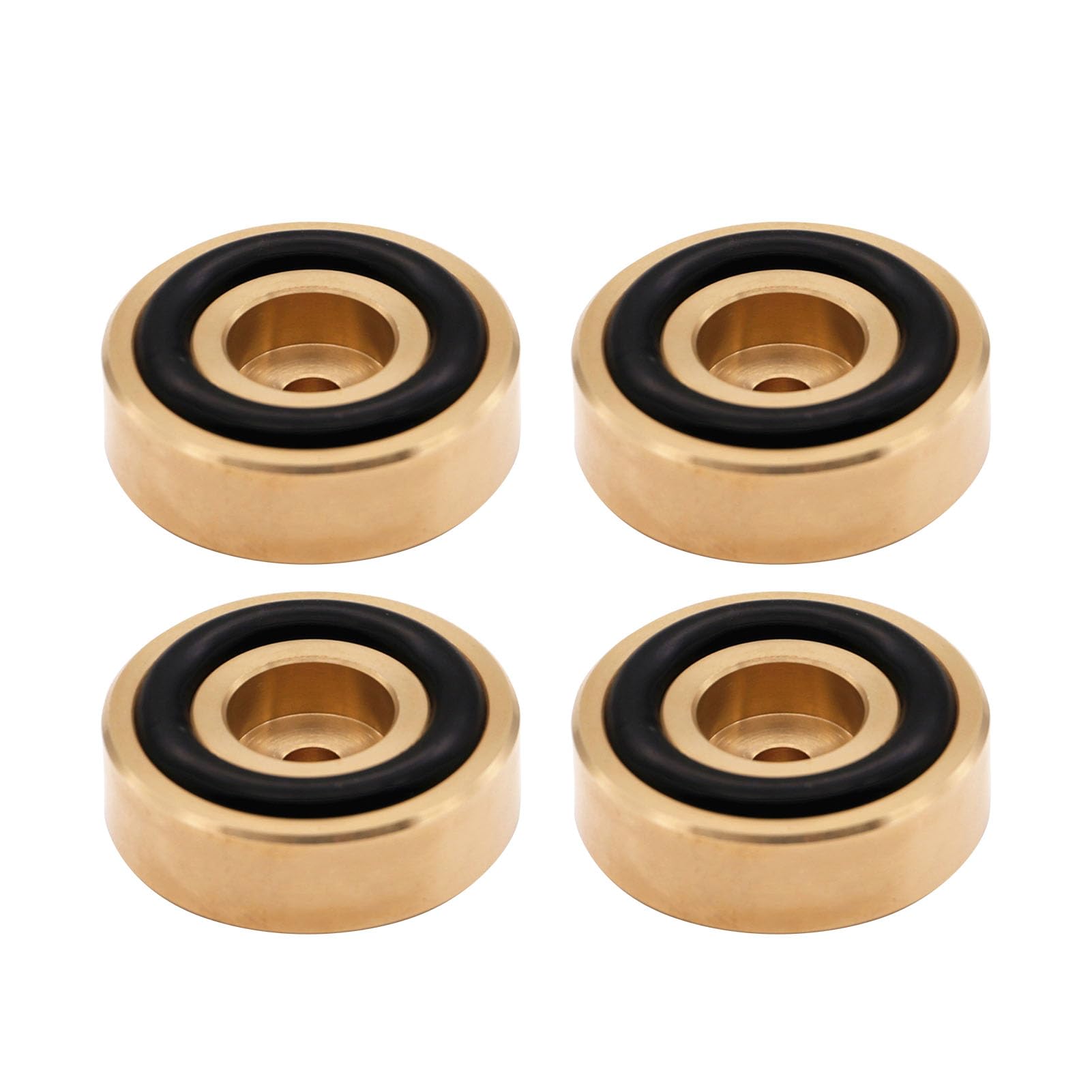 Wakects Piedini per Tagliere in Ottone da 4 Pezzi con Cuscinetti in Gomma Piedini Isolanti per Altoparlanti Set di Montaggio a Vite per Taglieri da Cucina Amplificatore HiFi Giradischi DAC Base